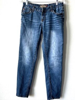 Dear John Denim Women Skinny Jeans 27P Petite Low Rise Stretch Medium Wash